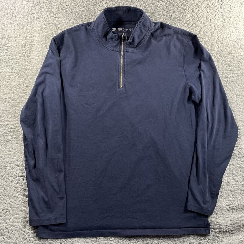 Georg Roth Los Angeles Mens 3XL Quarter Zip Pullover Navy 100% Pima Cotton
